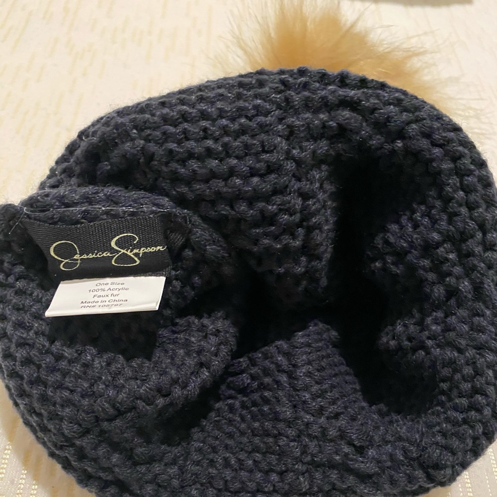 Jessica Simpson Navy Beanie